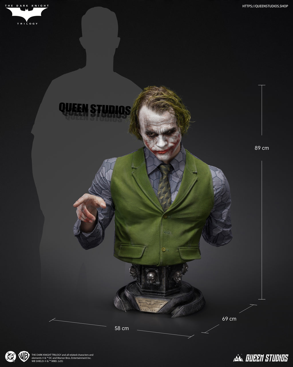 【Pre-order】Queen Studios The Joker (TDK) Life-size Bust