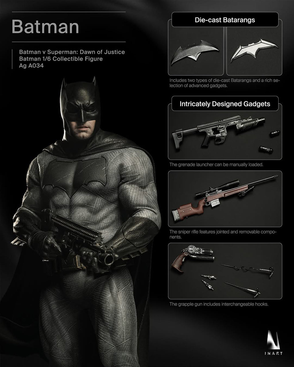 INART BVS : Dawn of Justice-Batman 1/6 collective figure