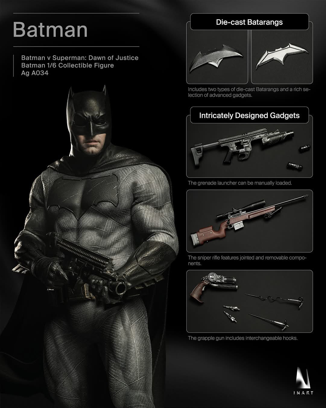 INART BVS : Dawn of Justice-Batman 1/6 collective figure